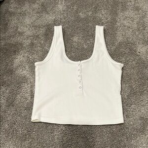 Abercrombie women’s white Crop Buttoned Tank Top
